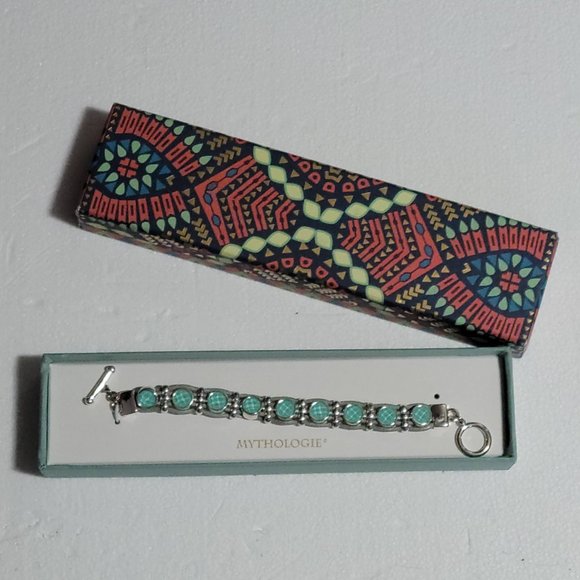 NWT Mythologie Mint and Silver Boho Chic Bracelet NWT Mythologie - Picture 2 of 6